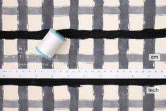 Japanese Fabric Recycled Cotton Canvas Check - F - 50cm