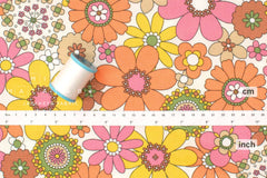 Japanese Fabric Retro Vintage Flowers - A - 50cm