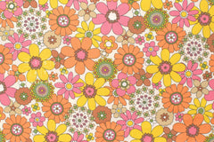 Japanese Fabric Retro Vintage Flowers - A - 50cm