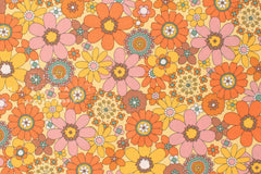 Japanese Fabric Retro Vintage Flowers - B - 50cm