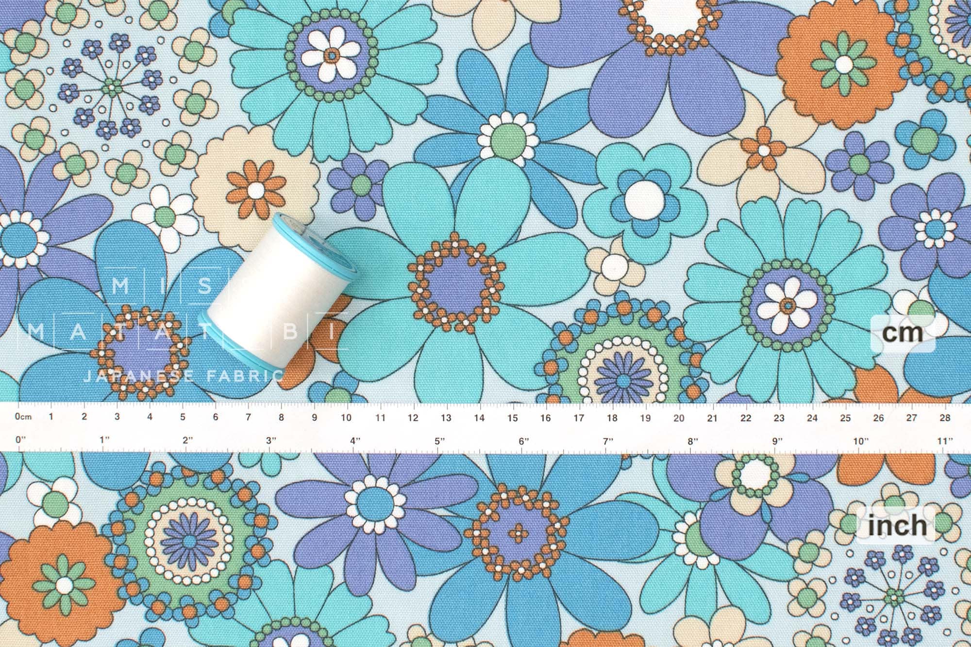 Japanese Fabric Retro Vintage Flowers - D - 50cm