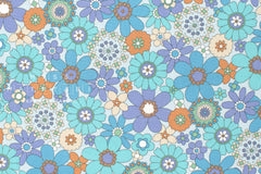 Japanese Fabric Retro Vintage Flowers - D - 50cm