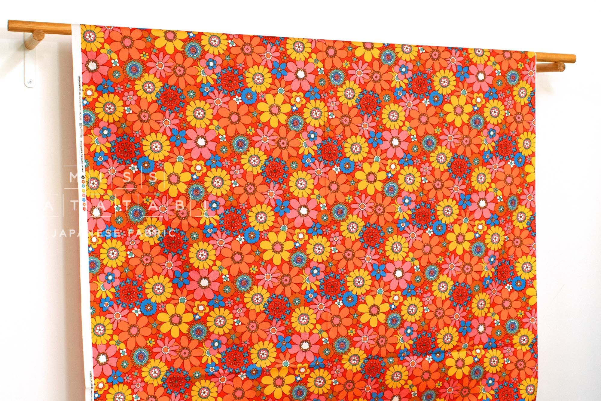 Japanese Fabric Retro Vintage Flowers - E - 50cm