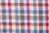 DEADSTOCK Japanese Fabric 100% Linen Check Plaid - 33 -  50cm