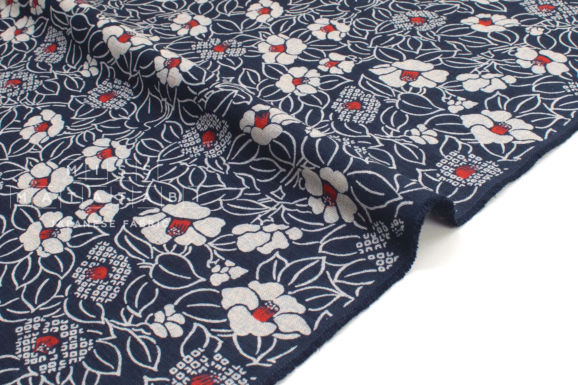 Japanese Fabric Tsubaki Camellia - 7A - 50cm
