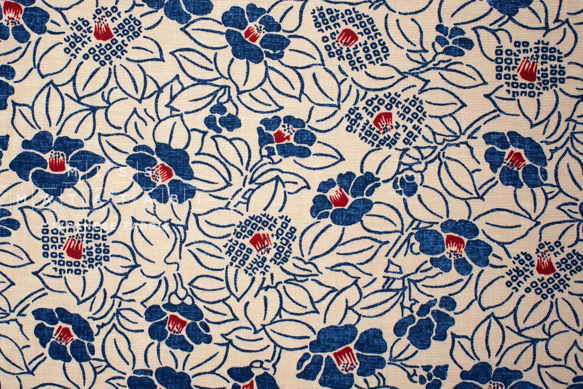 Japanese Fabric Tsubaki Camellia - 7B - 50cm