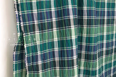Japanese Fabric Shokunin Collection Yarn-Dyed Madras Check - green, blue - 50cm