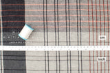 Japanese Fabric Shokunin Collection Yarn-Dyed Plaid - black, rust, grey - 50cm