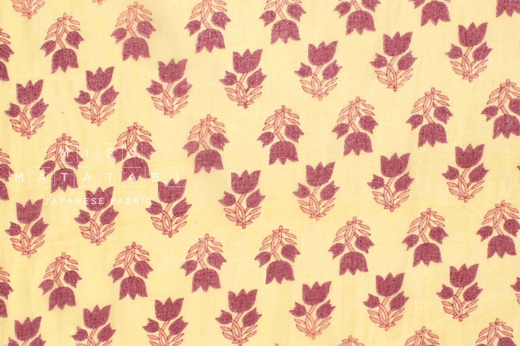 Hand Printed Indian Cotton Voile - A4 - 50cm