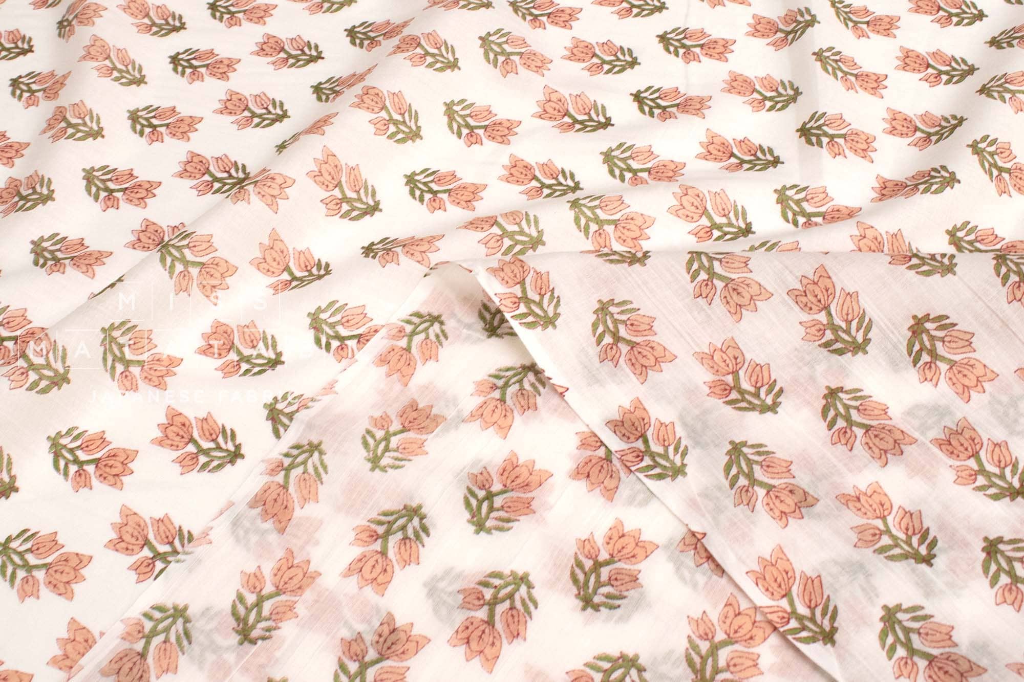 Hand Printed Indian Cotton Voile - A1 - 50cm
