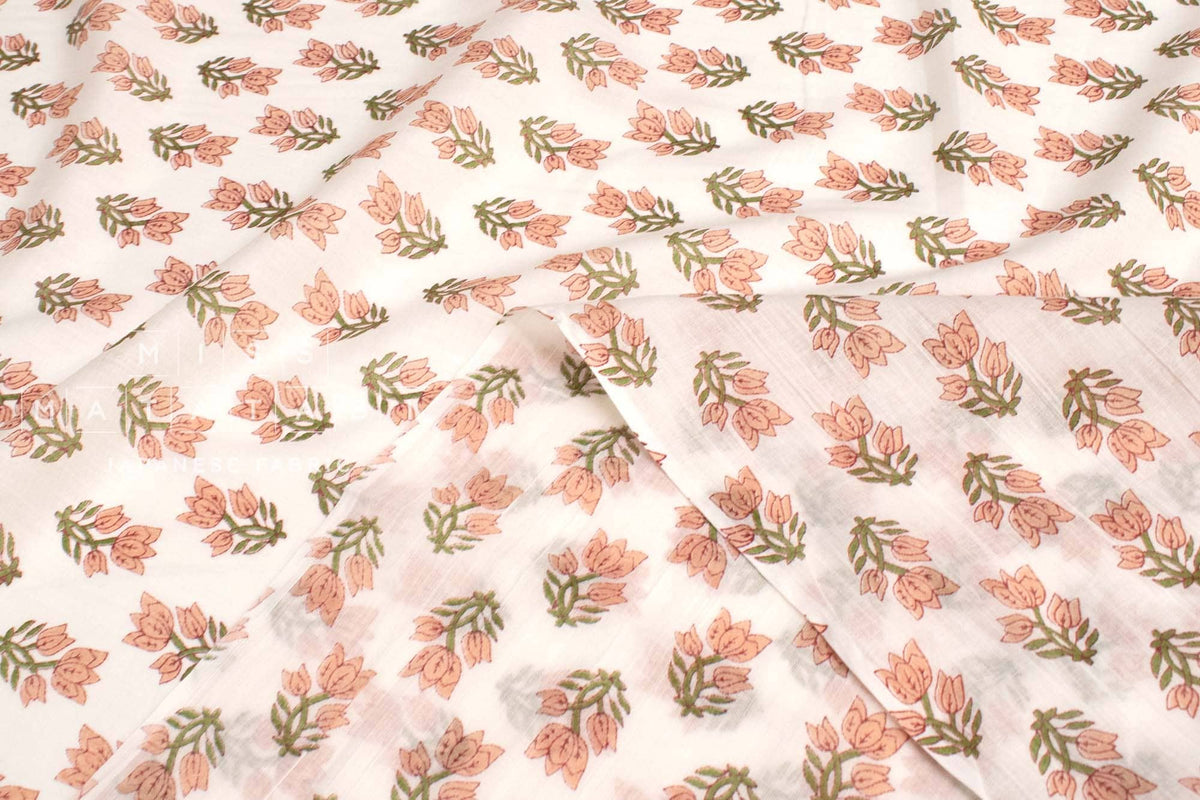 Hand Printed Indian Cotton Voile - A1 - 50cm