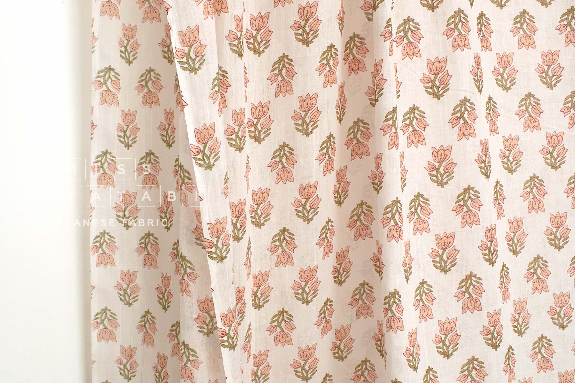 Hand Printed Indian Cotton Voile - A1 - 50cm