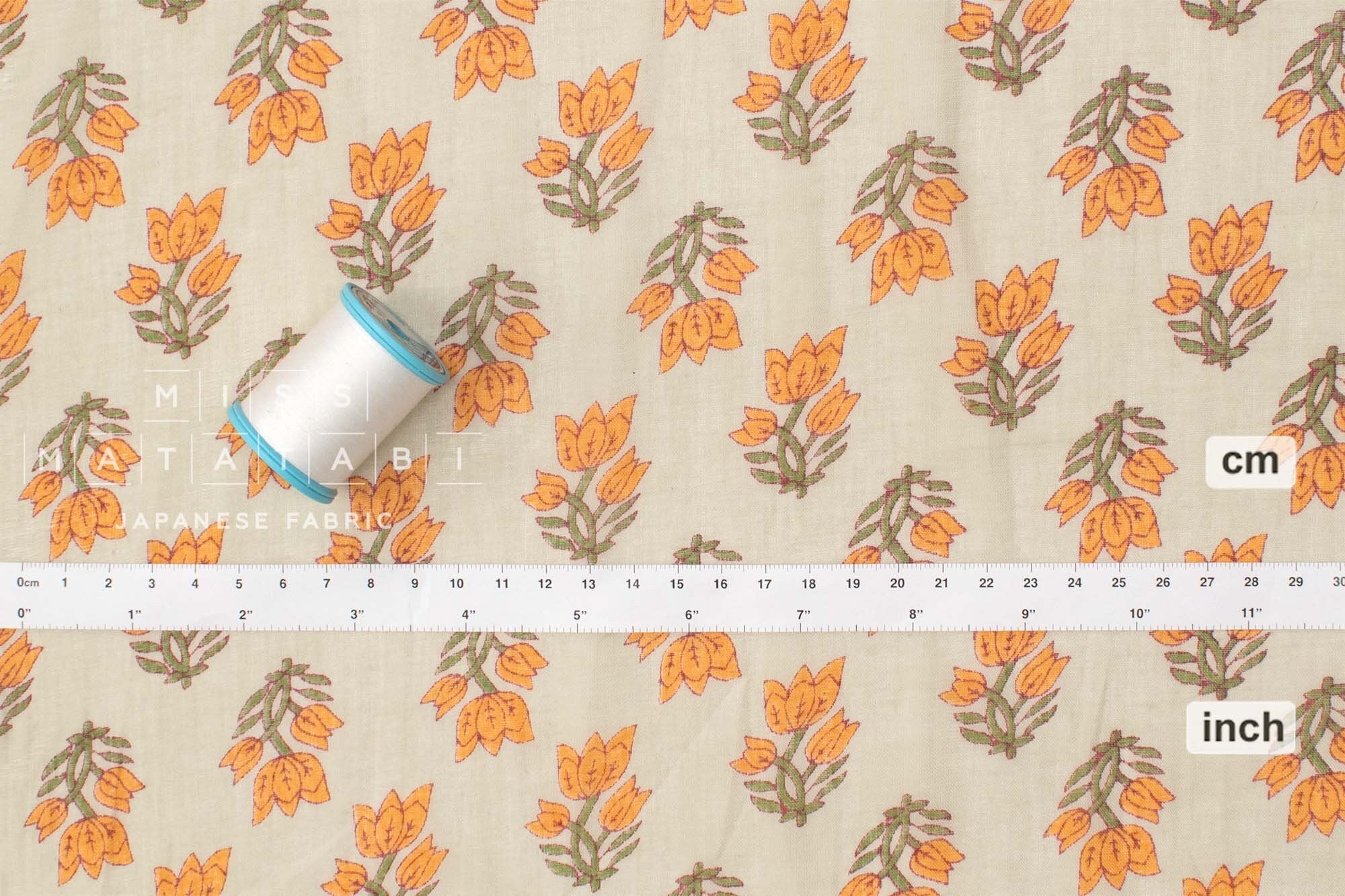 Hand Printed Indian Cotton Voile - A2 - 50cm