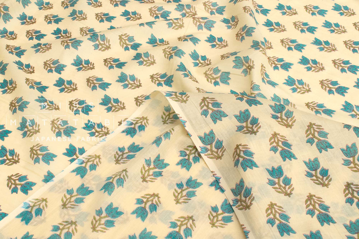 Hand Printed Indian Cotton Voile - A3 - 50cm