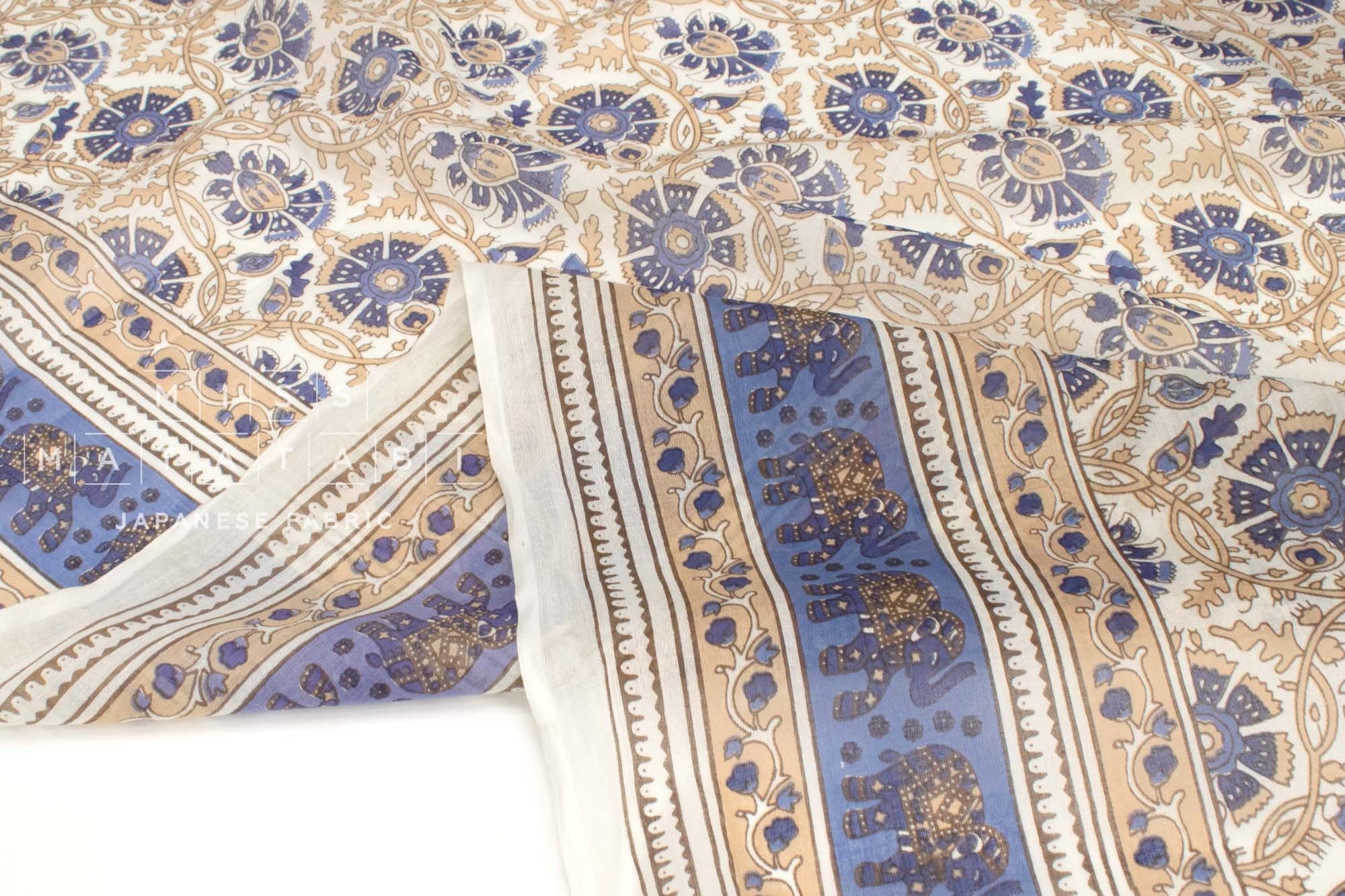 Hand Printed Indian Cotton Voile - D1 - 50cm