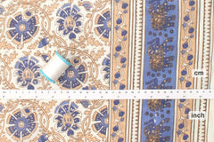 Hand Printed Indian Cotton Voile - D1 - 50cm