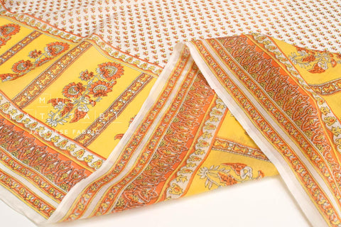 Hand Printed Indian Cotton Voile - C1 - 50cm