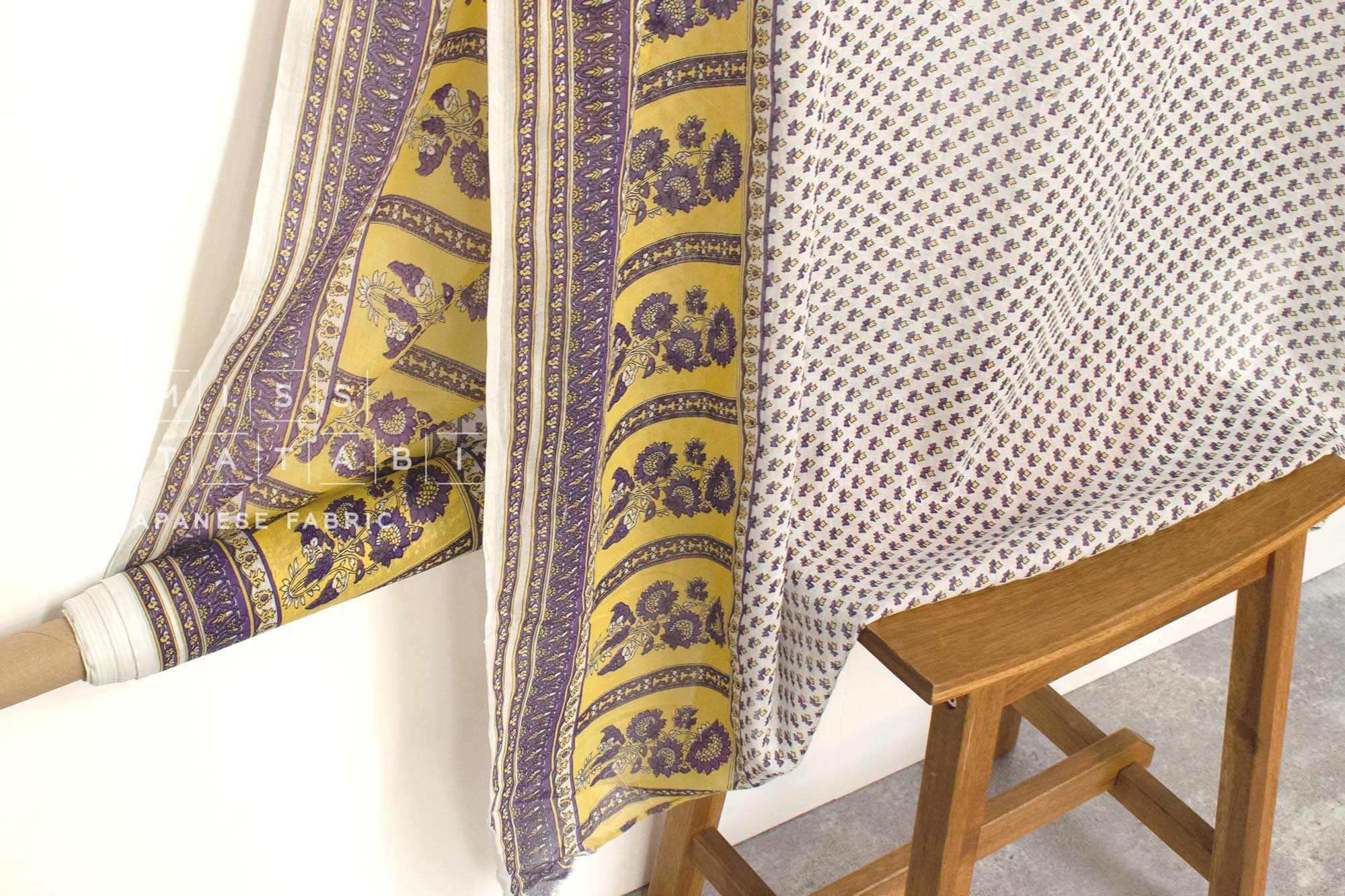 Hand Printed Indian Cotton Voile - C2 - 50cm