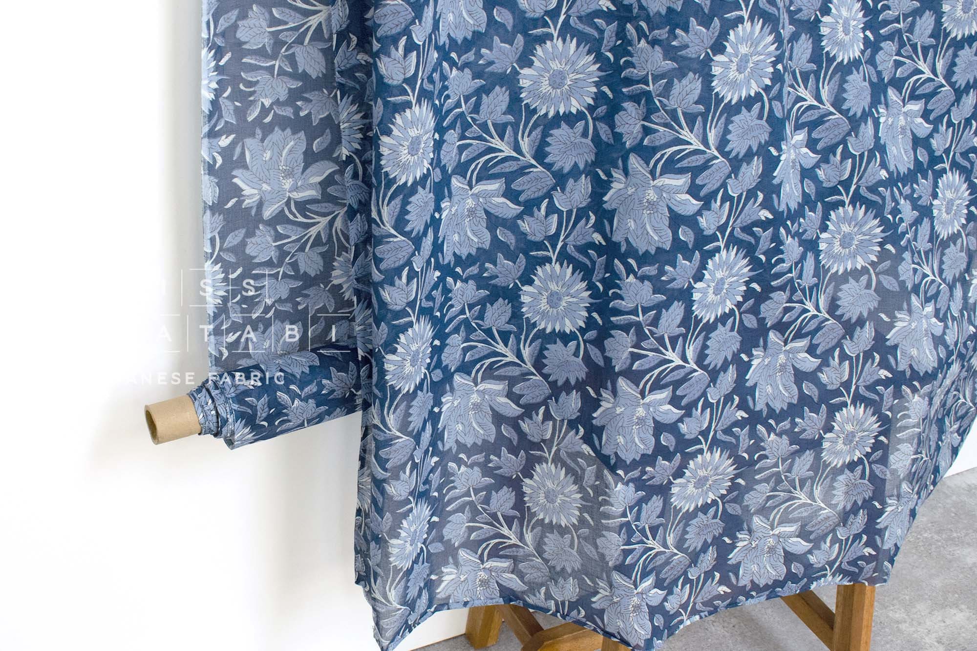 Hand Printed Indian Cotton Voile - G2 - 50cm