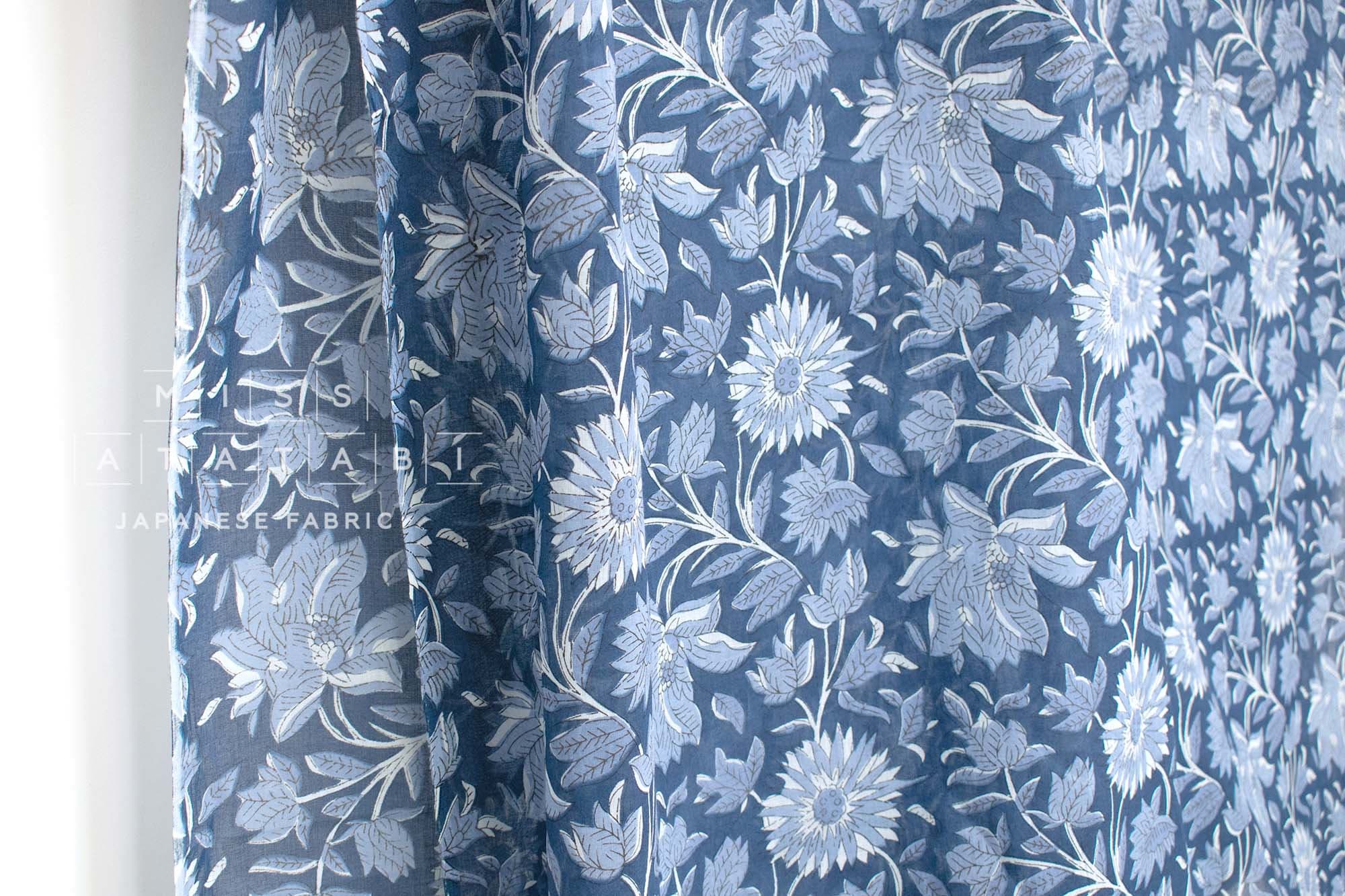 Hand Printed Indian Cotton Voile - G2 - 50cm