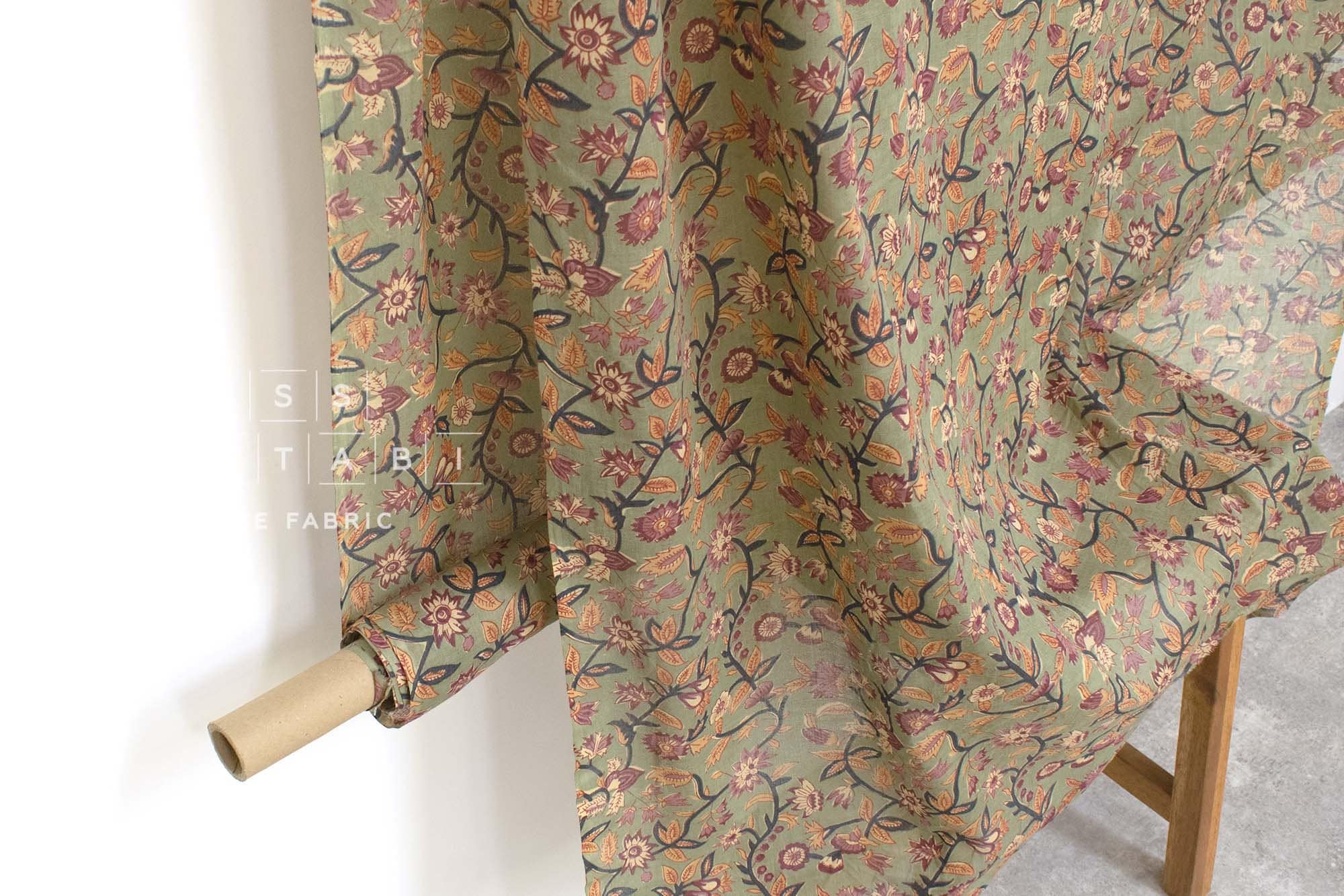 Hand Printed Indian Cotton Voile - G4 - 50cm