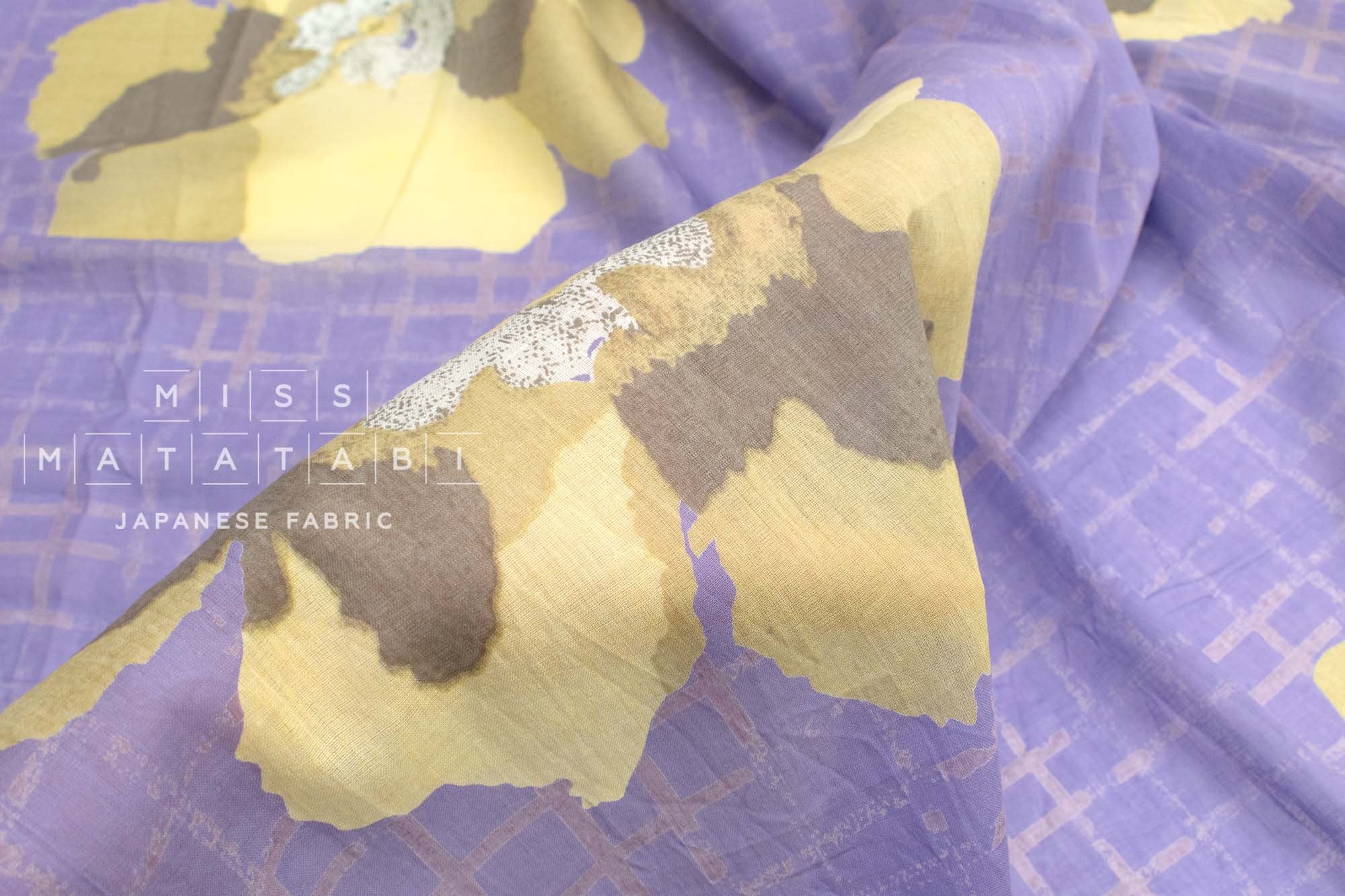 Hand Printed Indian Cotton Voile - F2 - 50cm