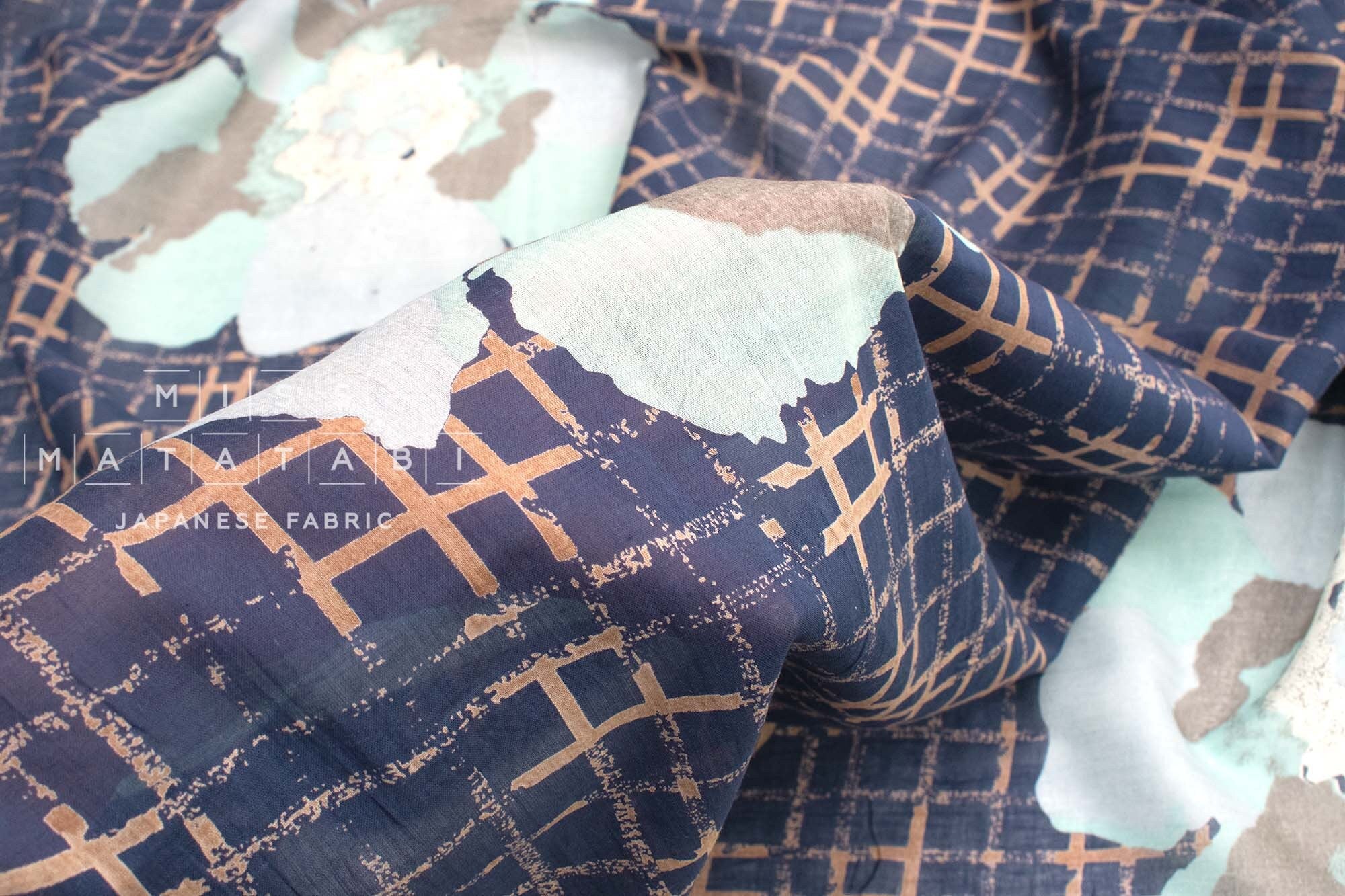 Hand Printed Indian Cotton Voile - F3 - 50cm