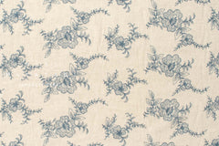 Japanese Fabric Shokunin Collection Yarn-Dyed Embroidered Linen Blend - cream - 50cm