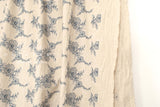 Japanese Fabric Shokunin Collection Yarn-Dyed Embroidered Linen Blend - cream - 50cm