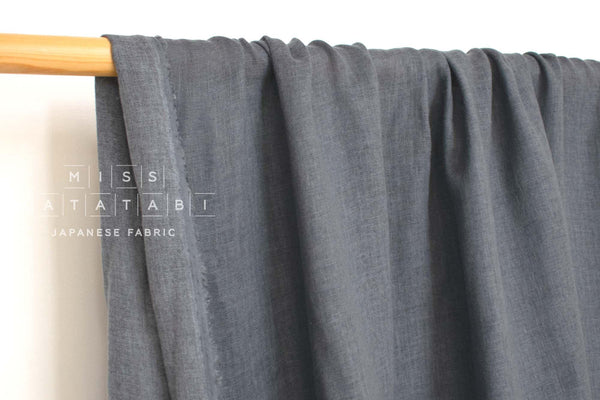 Japanese Fabric Solid Linen Blend Double Gauze - grey - 50cm