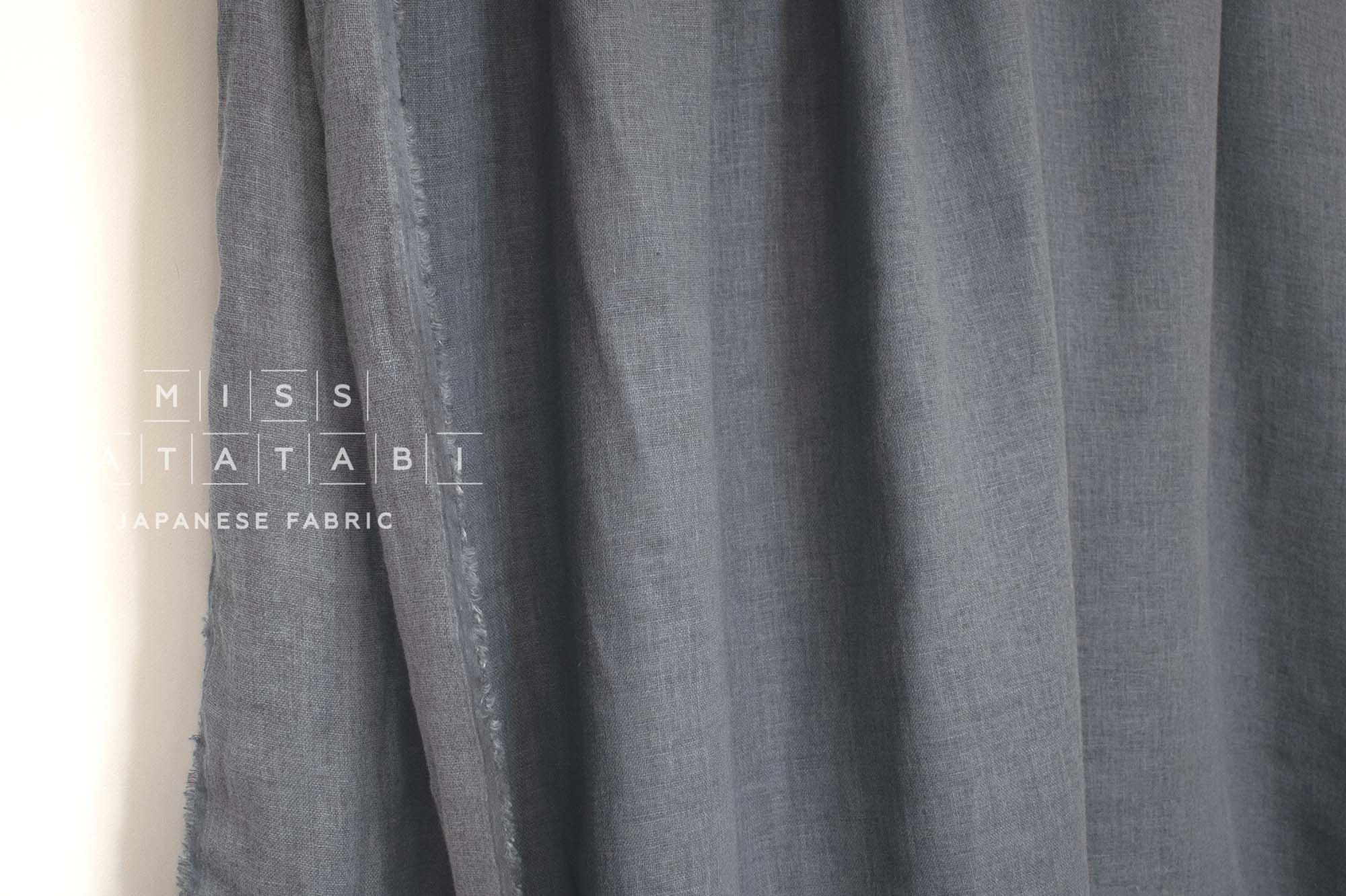 Japanese Fabric Solid Linen Blend Double Gauze - grey - 50cm