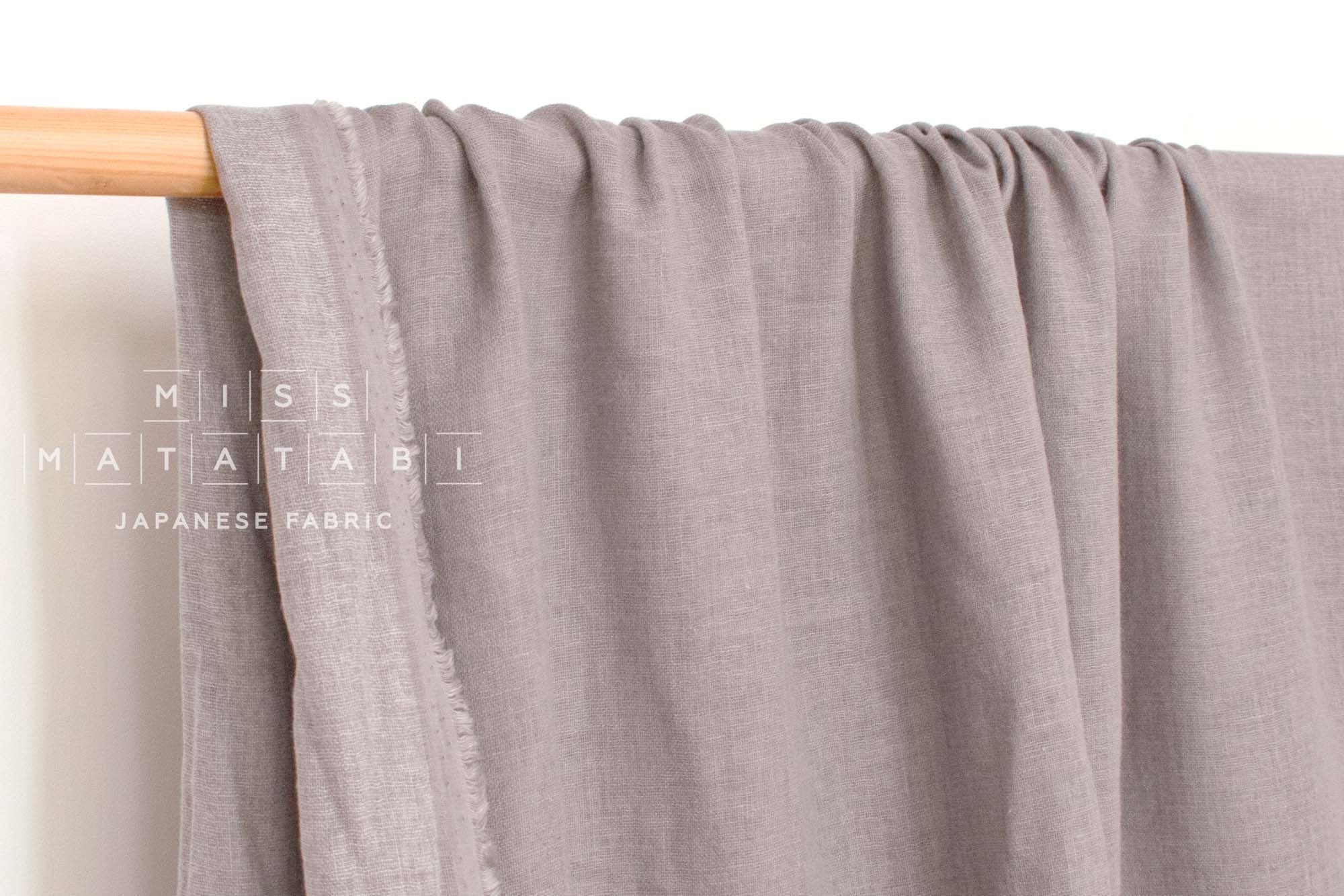 Japanese Fabric Solid Linen Blend Double Gauze - taupe - 50cm