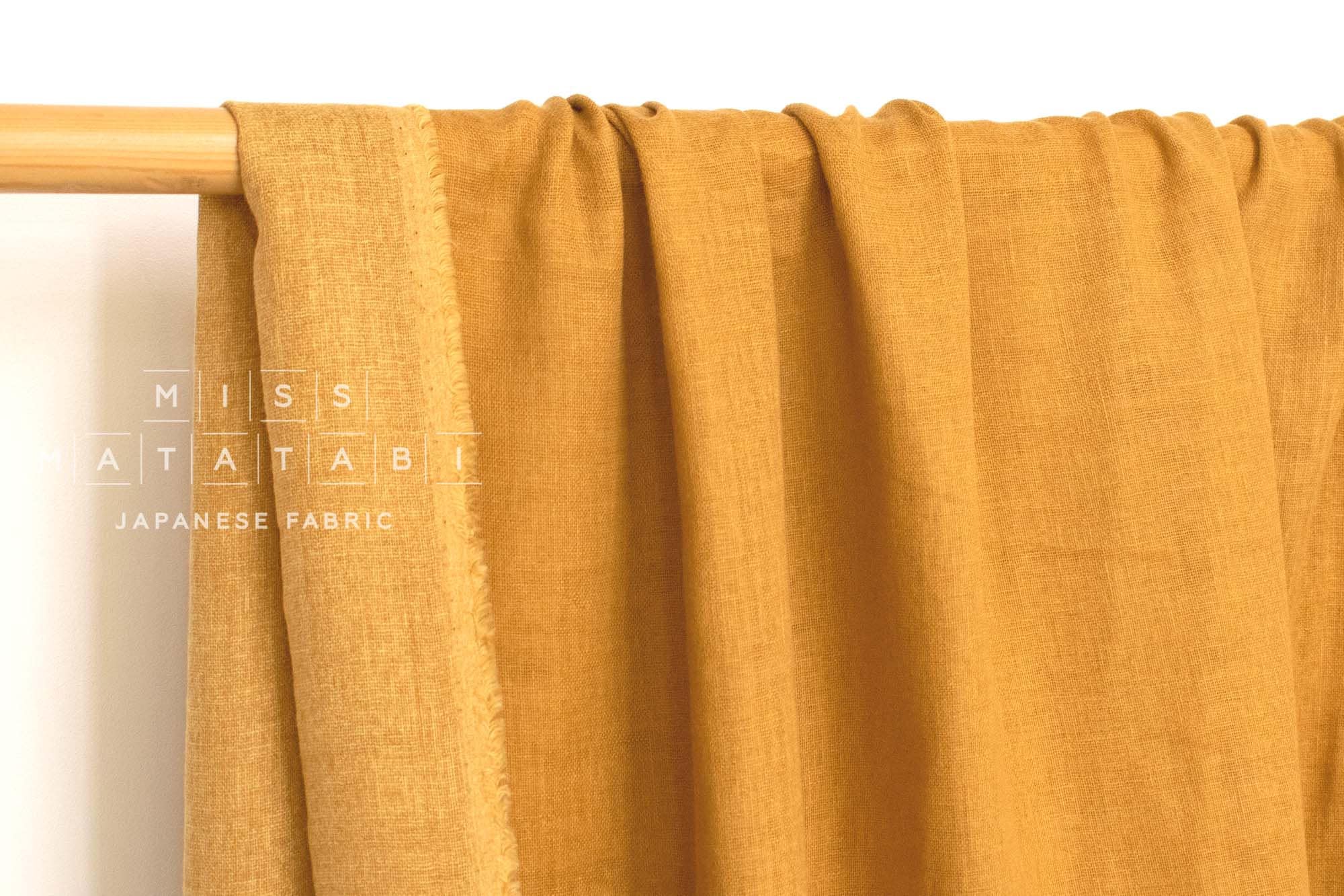 Japanese Fabric Solid Linen Blend Double Gauze - pumpkin - 50cm