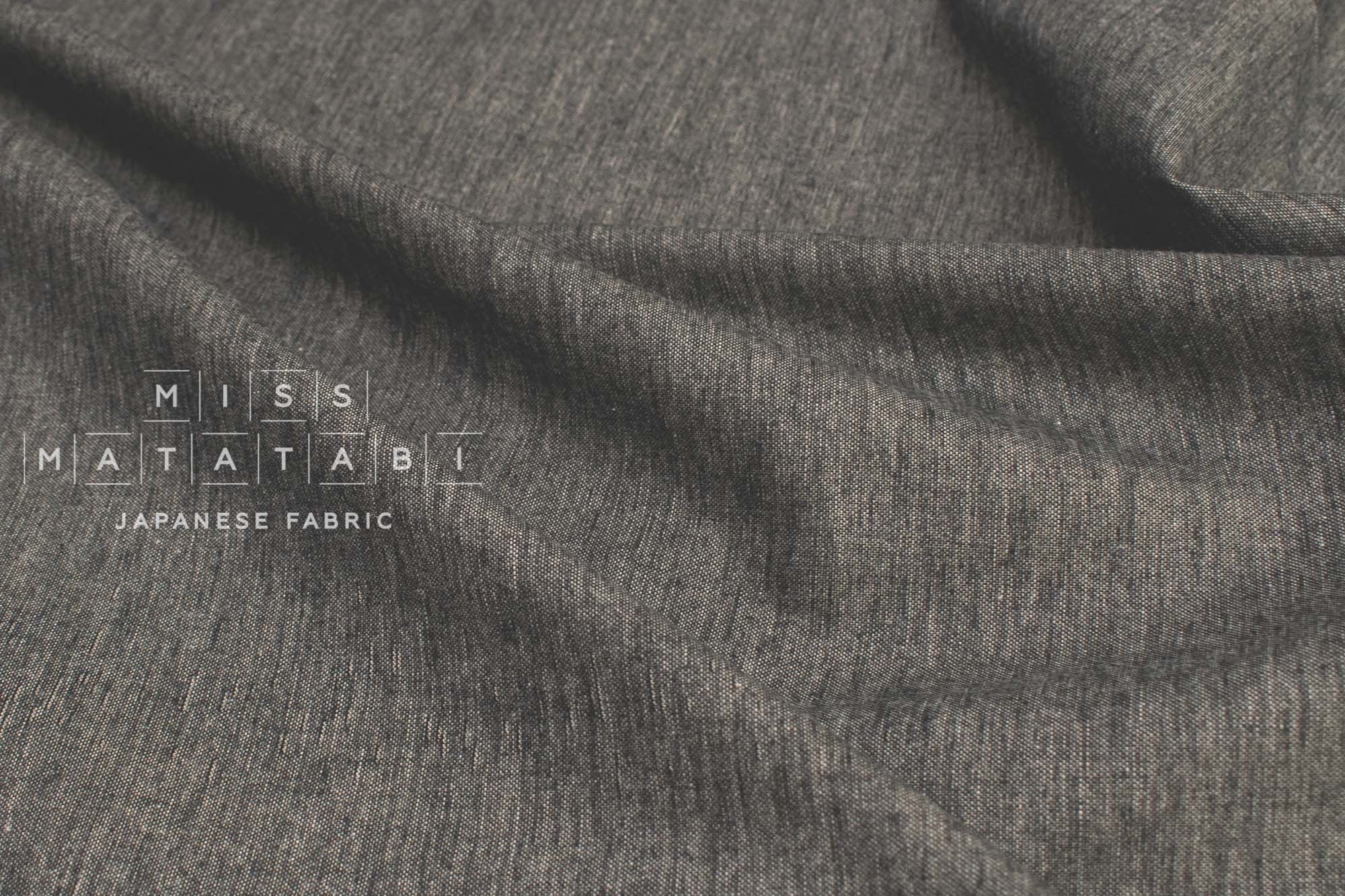 Japanese Fabric Yarn Dyed Woven Jacquard - black, latte - 50cm