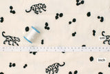 Japanese Fabric Kokka Echino Embroidered Leopard - A - 50cm
