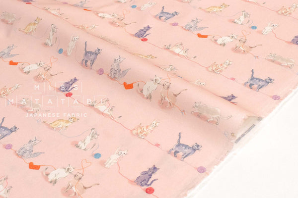 Japanese Fabric Yarn Stash Kitty - pink - 50cm