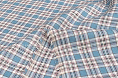DEADSTOCK Japanese Fabric 100% Linen Check Plaid - 28 -  50cm