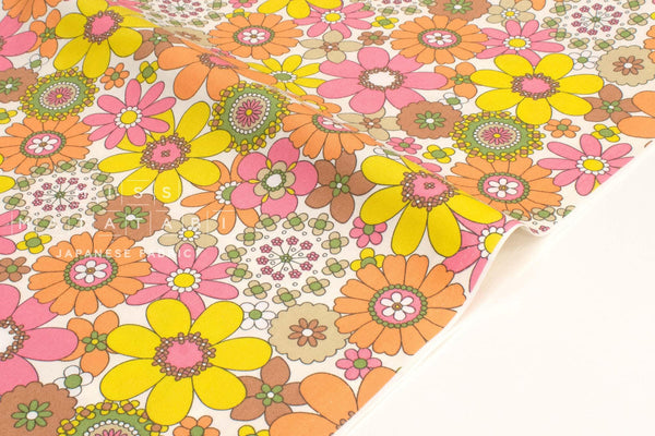 Japanese Fabric Retro Vintage Flowers - A - 50cm