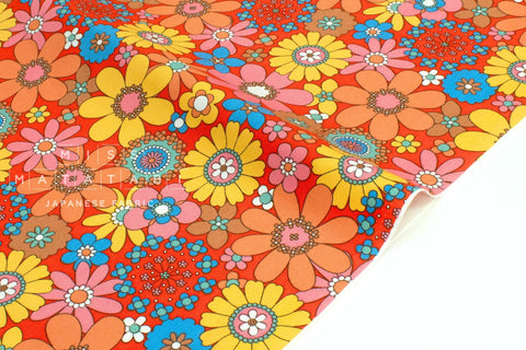 Japanese Fabric Retro Vintage Flowers - E - 50cm