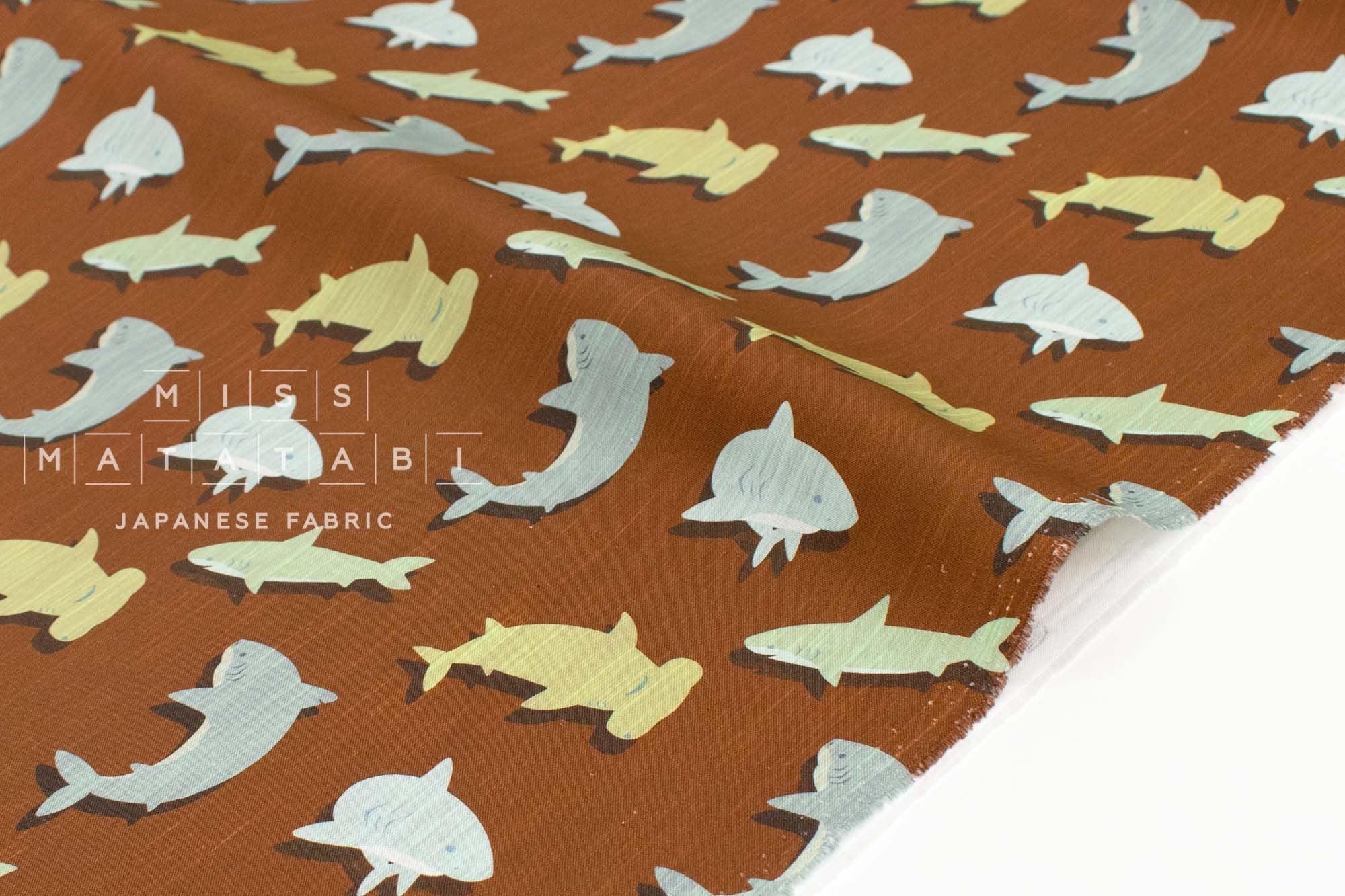 Japanese Fabric Shark Swim - A - 50cm