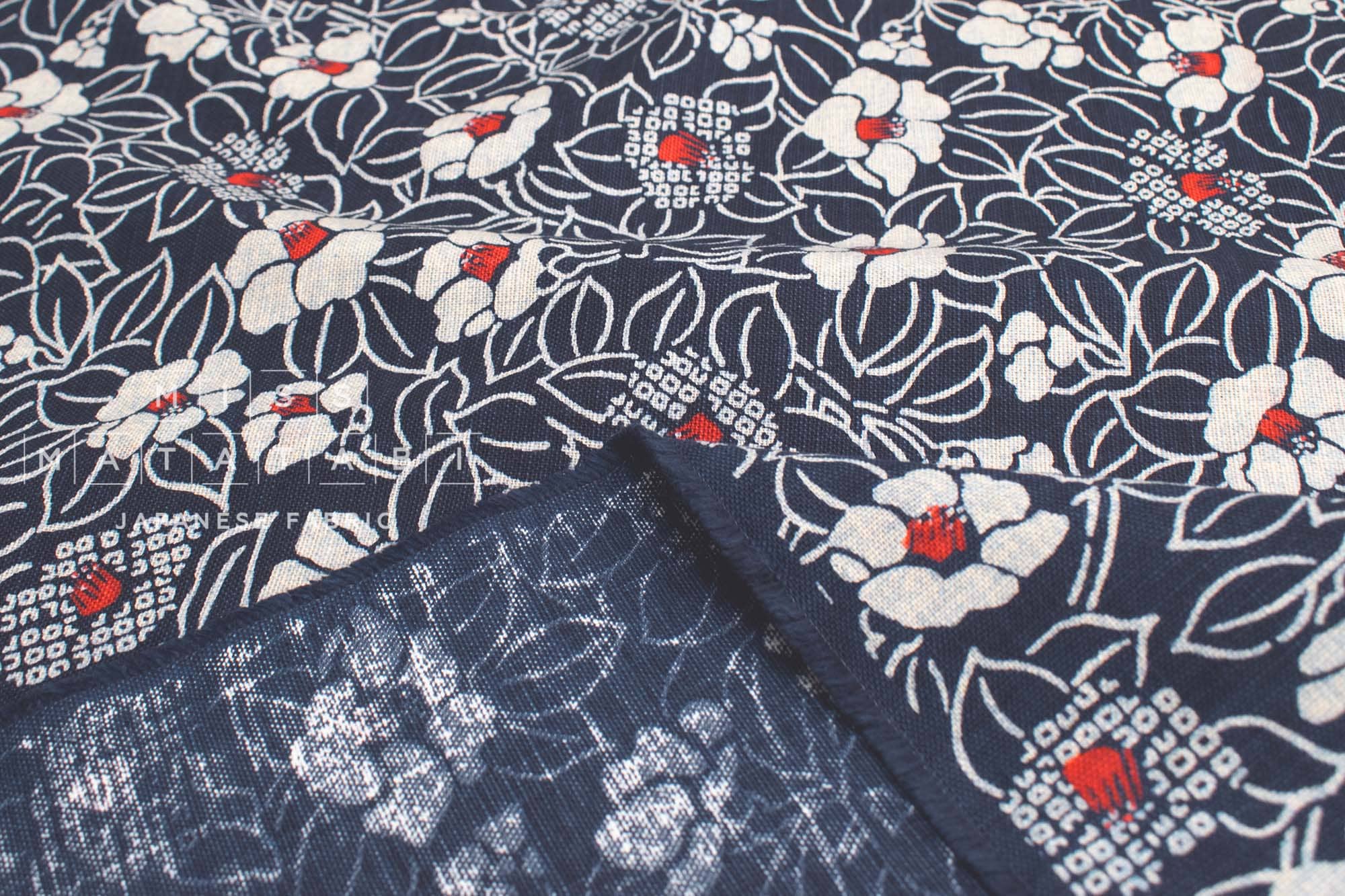 Japanese Fabric Tsubaki Camellia - 7A - 50cm