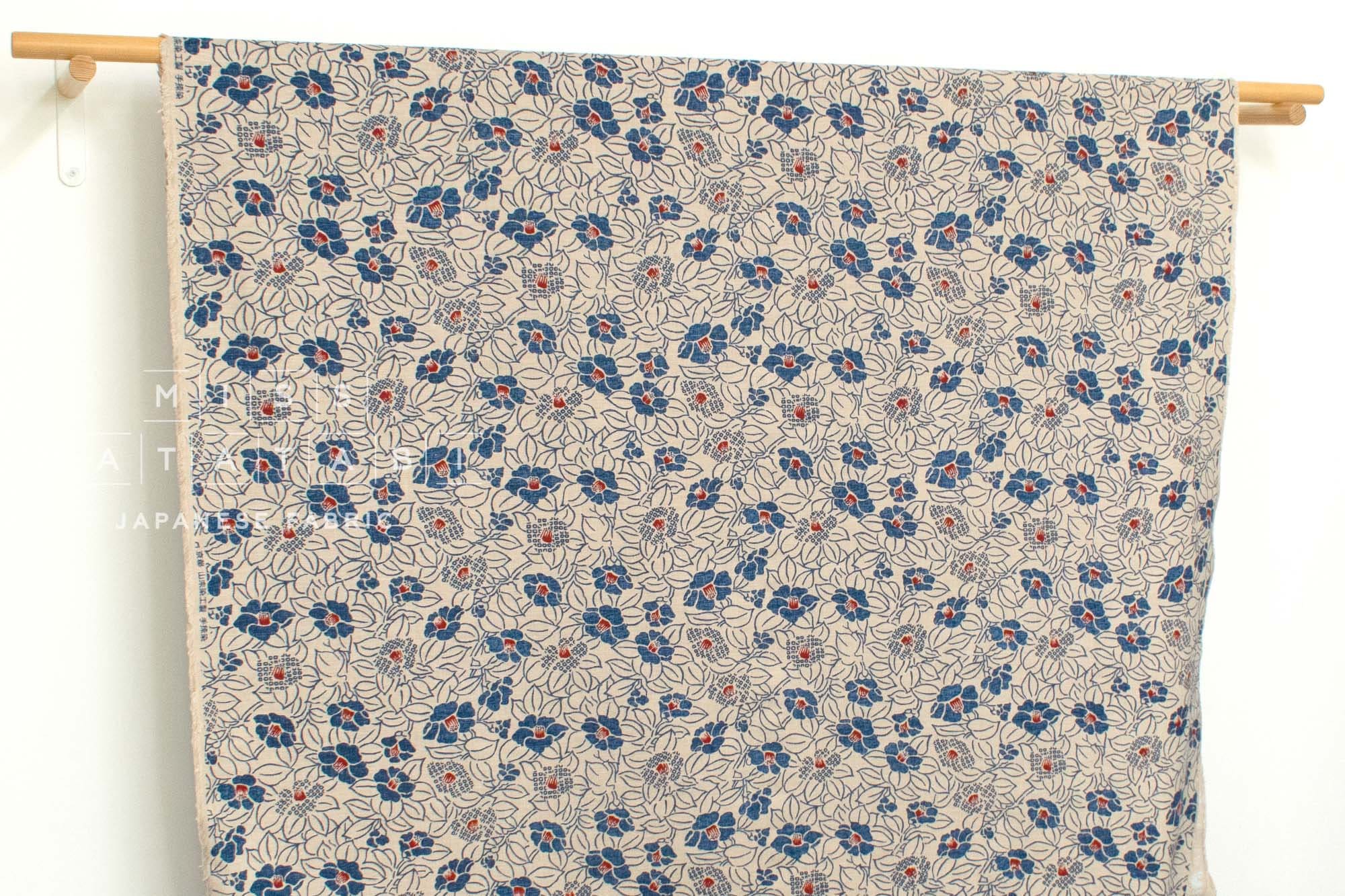 Japanese Fabric Tsubaki Camellia - 7B - 50cm