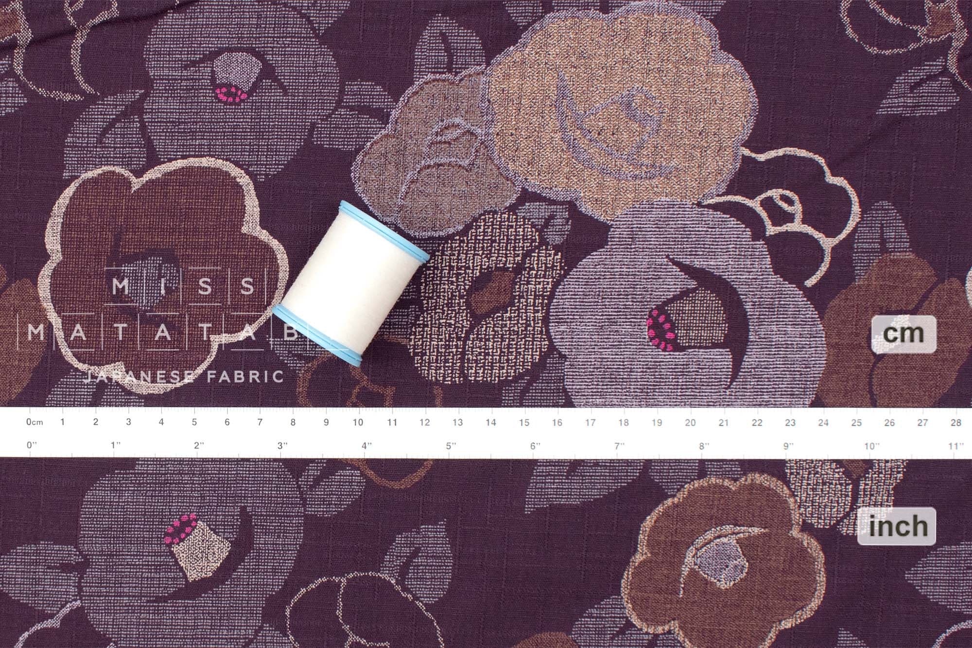 Japanese Fabric Tsubaki Awase Monyo - C - 50cm