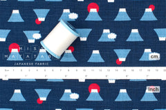 Japanese Fabric Mt Fuji - blue - 50cm