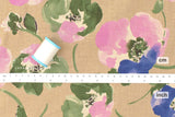 Japanese Fabric Watercolor Belinda Floral Linen Blend - B - 50cm