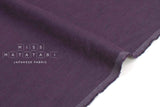 Japanese Fabric 100% washed linen - eggplant 17 -  50cm