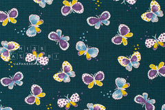 Japanese Fabric Butterly Dreams - dark indigo blue - 50cm
