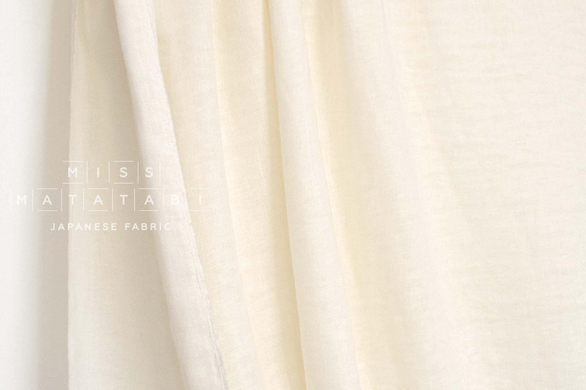 Japanese Fabric Solid Linen Blend Double Gauze - cream - 50cm