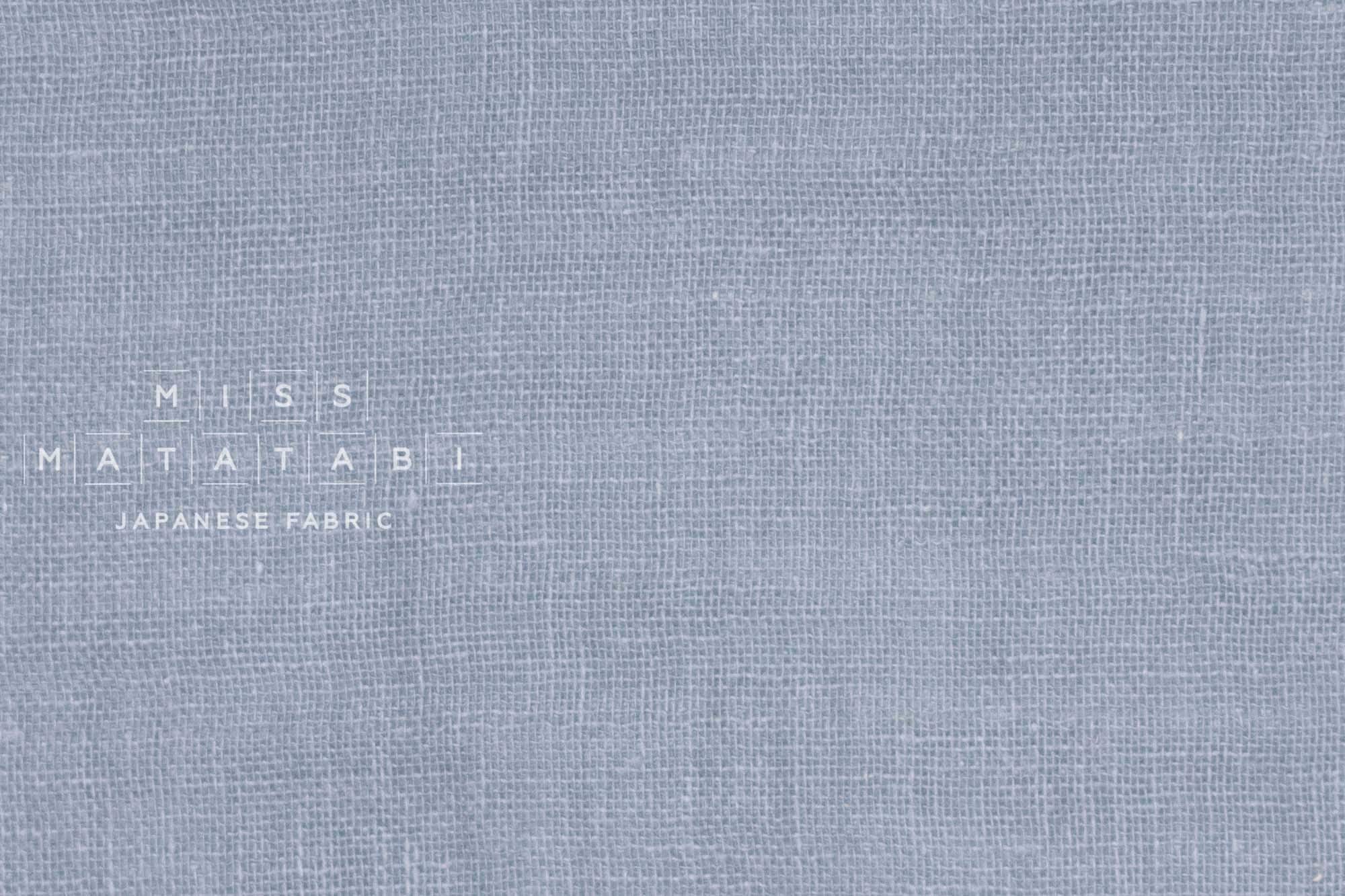 Japanese Fabric Solid Linen Blend Double Gauze - grey blue - 50cm