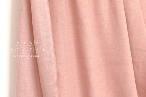 Japanese Fabric Solid Linen Blend Double Gauze - pink - 50cm